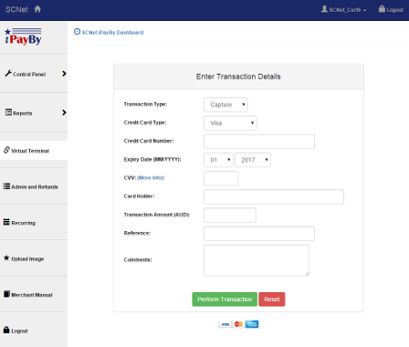 SCNet iPayBy Virtual Terminal